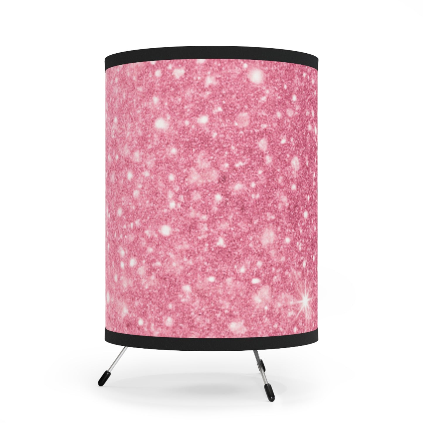 Pink Glitter Tripod Lampshade | Soft Ambient Lighting, Modern Decor, Bedroom, Living Room, Gift for Her, Home Accent
