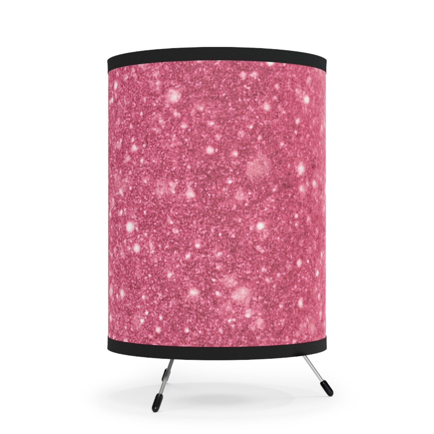 Pink Glitter Tripod Lampshade | Soft Ambient Lighting, Modern Decor, Bedroom, Living Room, Gift for Her, Home Accent