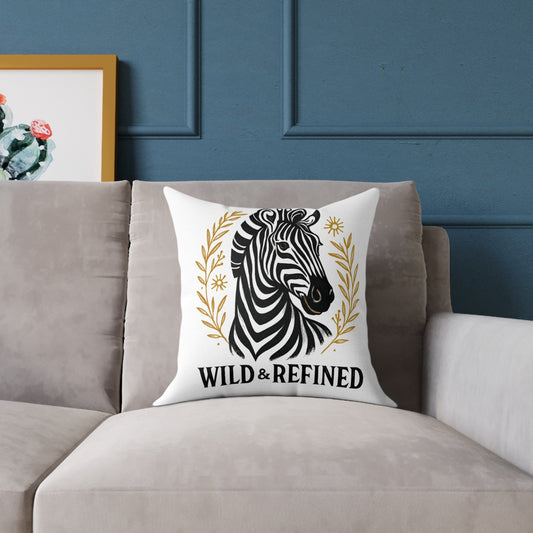 Poly Canvas Pillow - Zebra Print Design
