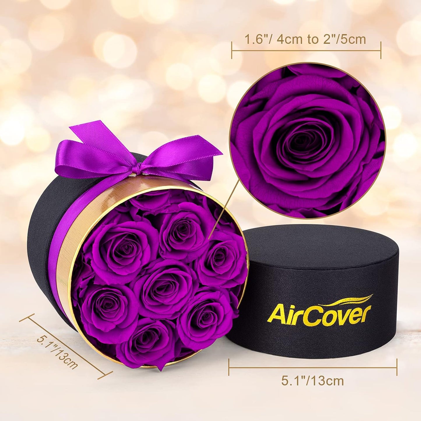 Preserved Real Roses with Heart Necklace. Valentines Day Gifts for Her. Forever Rose Gifts for Mom/Sister/Wife/Women on Mothers Day, Birthday, Anniversary, Christmas (Purple)