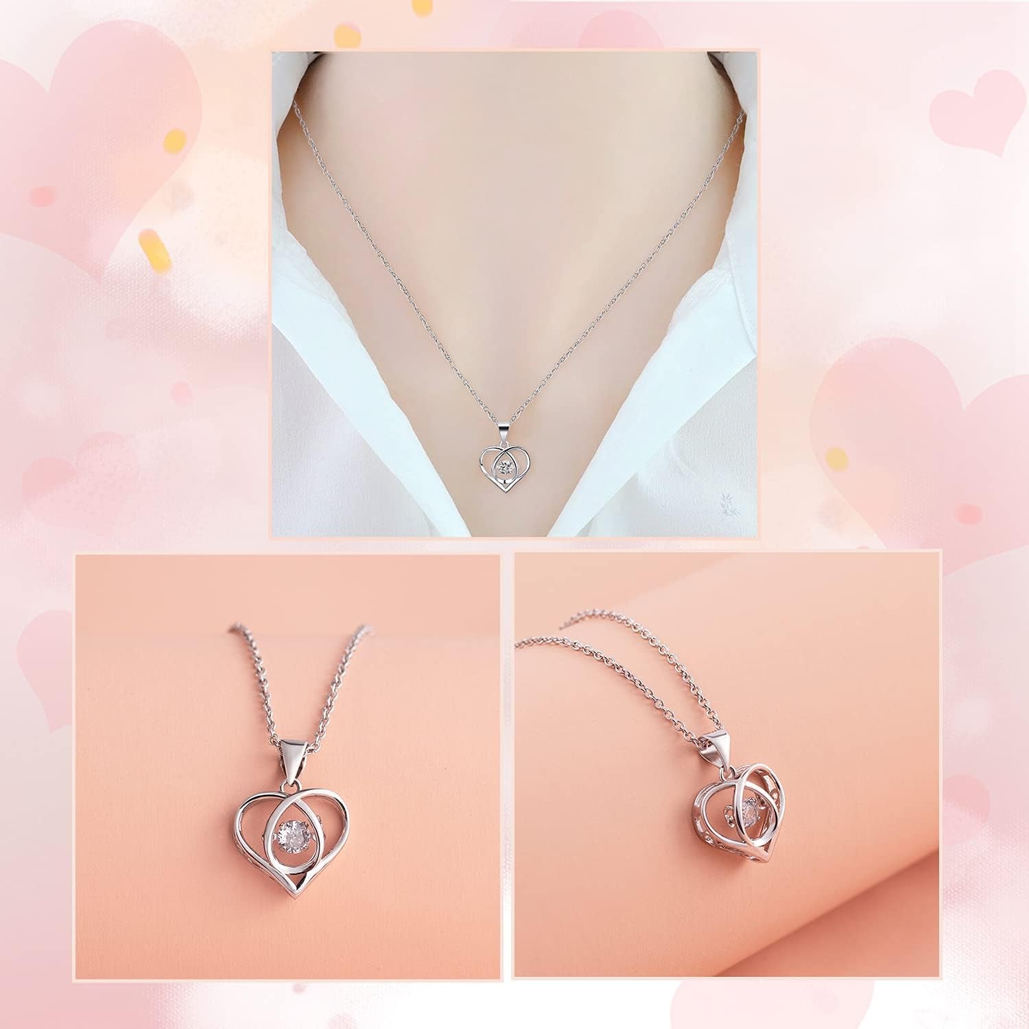 Preserved Real Roses with Heart Necklace. Valentines Day Gifts for Her. Forever Rose Gifts for Mom/Sister/Wife/Women on Mothers Day, Birthday, Anniversary, Christmas (Purple)