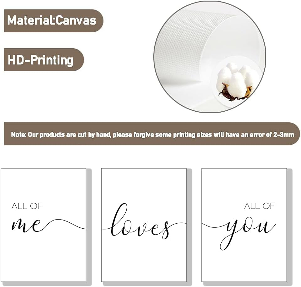 Minimalist Wall Art,Set of 3 Wall Art Canvas for Living Room,Bedroom Wall Decor,Quote Wall Art Print,11*14 Inch,Unframed (11W*14L)